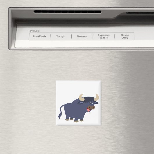 Cute Friendly Cartoon Bull Magnet (Insitu (Vaatwasser))