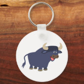 Cute Friendly Cartoon Bull Sleutelhanger (Voorkant)