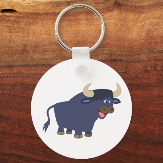 Cute Friendly Cartoon Bull Sleutelhanger (Voorkant)