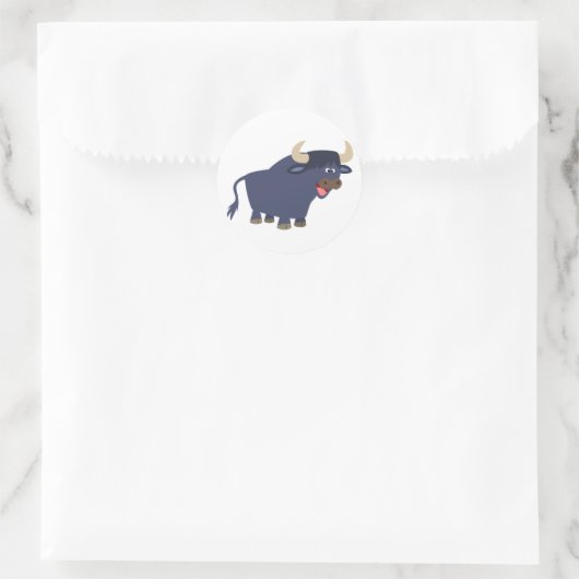 Cute Friendly Cartoon Bull Sticker (Tas)