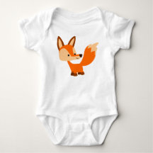 Cute Friendly Cartoon Fox Baby Bodysuit