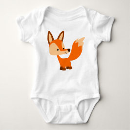 Cute Friendly Cartoon Fox Baby Bodysuit