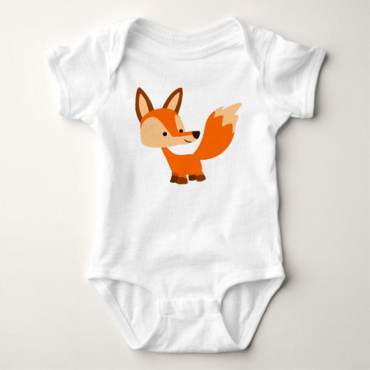 Cute Friendly Cartoon Fox Baby Bodysuit (Voorkant)