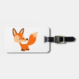Cute Friendly Cartoon Fox Bagagelabel