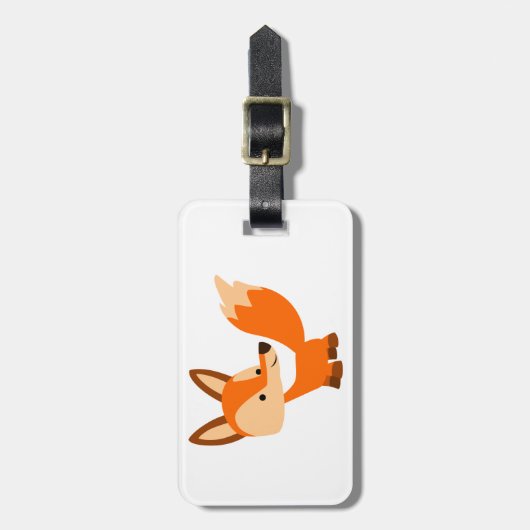 Cute Friendly Cartoon Fox Bagagelabel (Voorkant verticaal)