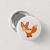 Cute Friendly Cartoon Fox Button Badge (Voorkant /achterkant)