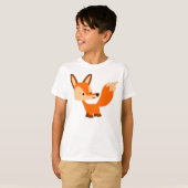 Cute Friendly Cartoon Fox Children T-Shirt (Voorkant volledig)