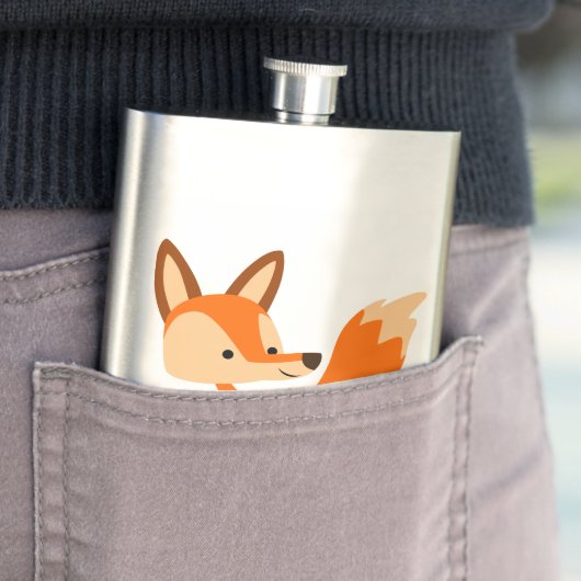 Cute Friendly Cartoon Fox Classic Flask Flacon (Voorbeeld)