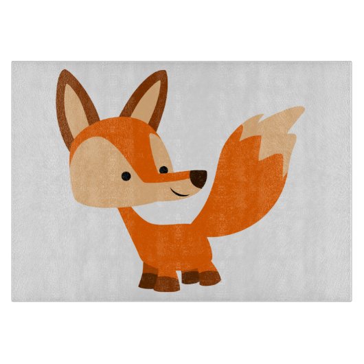 Cute Friendly Cartoon Fox Cutting Board Snijplank (Voorkant)