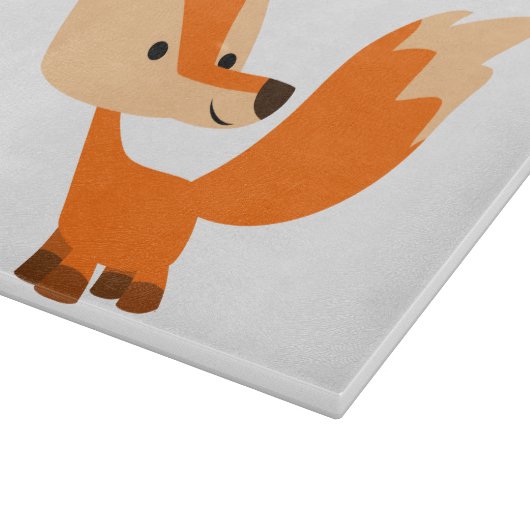 Cute Friendly Cartoon Fox Cutting Board Snijplank (Hoek)
