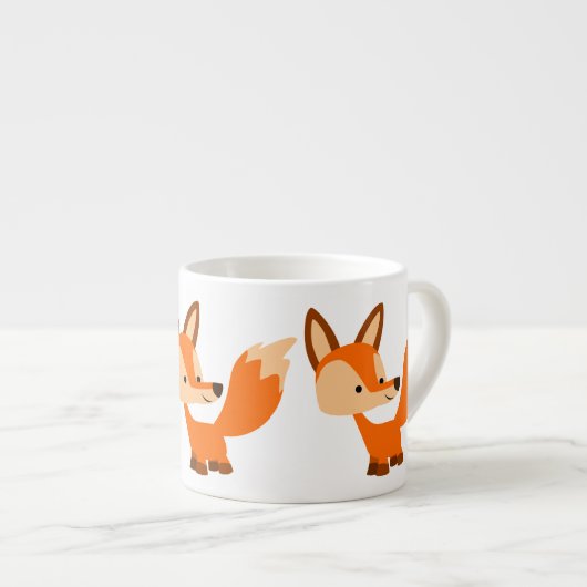 Cute Friendly Cartoon Fox Espresso Mok (Voorkant rechts)
