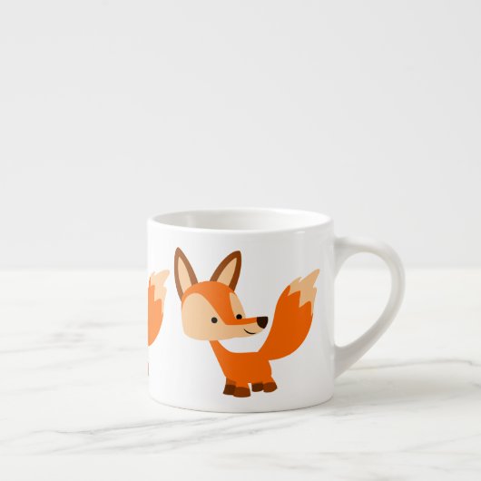 Cute Friendly Cartoon Fox Espresso Mok (Rechts)