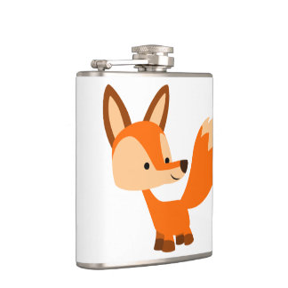 Cute Friendly Cartoon Fox Hip Flask Heupfles