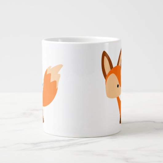 Cute Friendly Cartoon Fox Jumbo Mok (Voorkant)