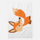 Cute Friendly Cartoon Fox Kitchen Towel Theedoek (Verticaal)