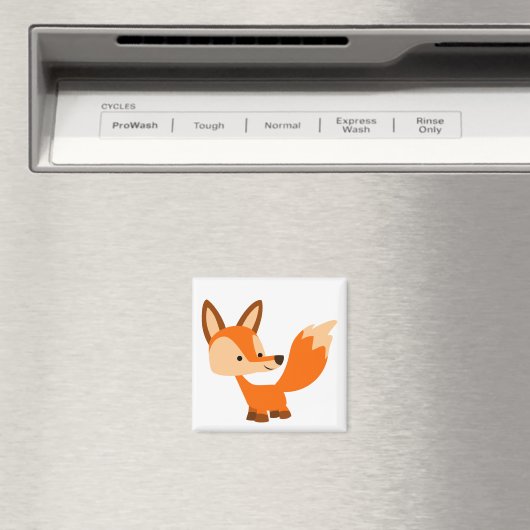 Cute Friendly Cartoon Fox Magnet (Insitu (Vaatwasser))