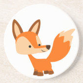 Cute Friendly Cartoon Fox Onderzetter (Voorkant)