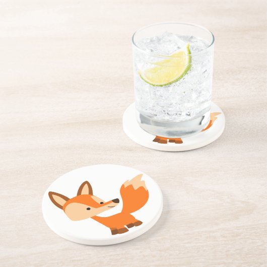 Cute Friendly Cartoon Fox Onderzetter (Zijkant)