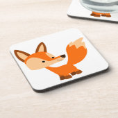 Cute Friendly Cartoon Fox Onderzetters Set (Linkerzijde)