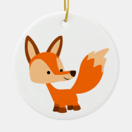 Cute Friendly Cartoon Fox Ornament