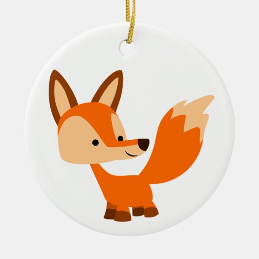 Cute Friendly Cartoon Fox Ornament (Voorkant)