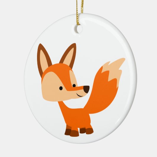 Cute Friendly Cartoon Fox Ornament (Links)