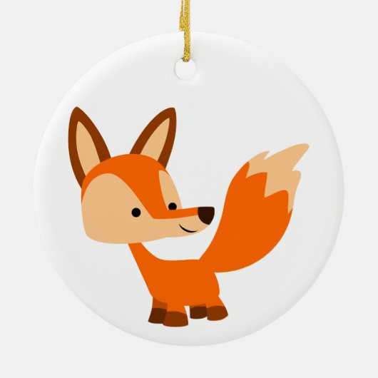 Cute Friendly Cartoon Fox Ornament (Achterkant)