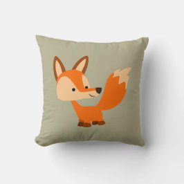 Cute Friendly Cartoon Fox Pillow Kussen