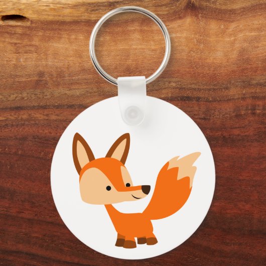 Cute Friendly Cartoon Fox Sleutelhanger (Voorkant)