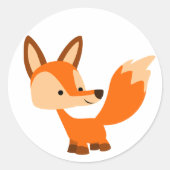 Cute Friendly Cartoon Fox Sticker (Voorkant)