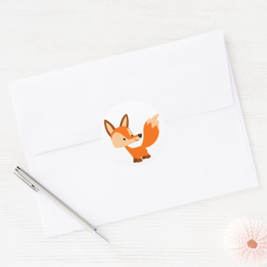 Cute Friendly Cartoon Fox Sticker (Envelop)