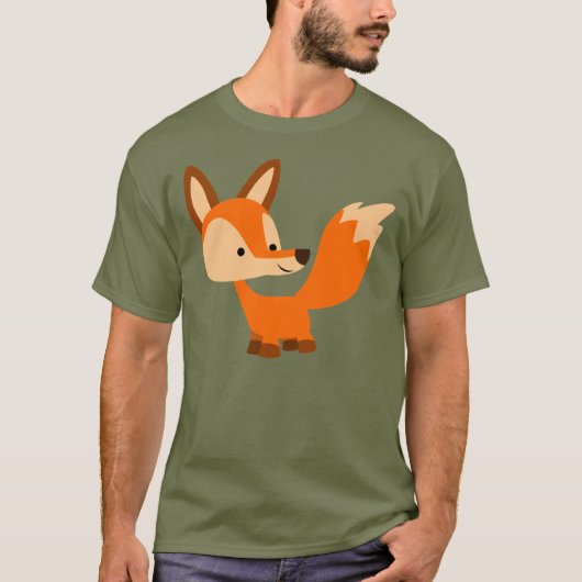 Cute Friendly Cartoon Fox T-Shirt (Voorkant)