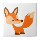 Cute Friendly Cartoon Fox Tile Tegeltje (Voorkant)
