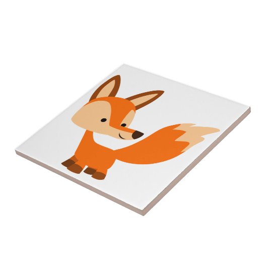 Cute Friendly Cartoon Fox Tile Tegeltje (Zijkant)