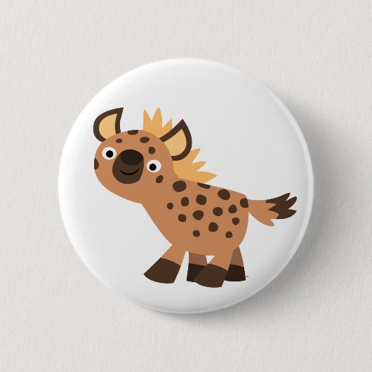 Cute Friendly Cartoon Hyena Ronde Button 5,7 Cm (Voorkant)