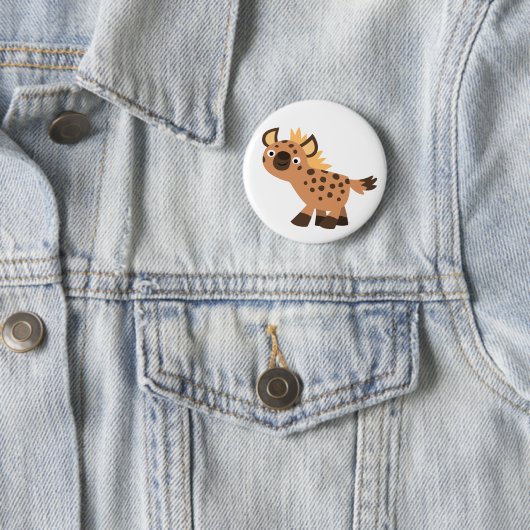 Cute Friendly Cartoon Hyena Ronde Button 5,7 Cm (In situ)