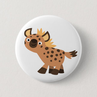 Cute Friendly Cartoon Hyena Ronde Button 5,7 Cm