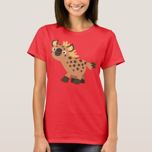 Cute Friendly Cartoon Hyena Women T-Shirt (Voorkant)