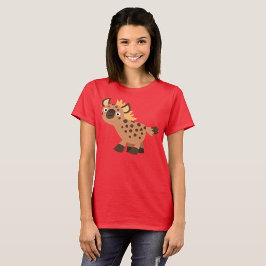 Cute Friendly Cartoon Hyena Women T-Shirt (Voorkant volledig)