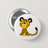 Cute Friendly Cartoon Jaguar Button Badge (Voorkant /achterkant)