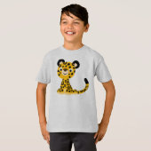 Cute Friendly Cartoon Jaguar Children T-Shirt (Voorkant volledig)