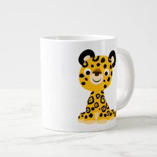 Cute Friendly Cartoon Jaguar Grote Koffiekop