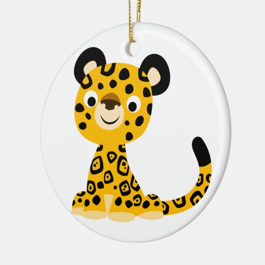 Cute Friendly Cartoon Jaguar Keramisch Ornament (Links)