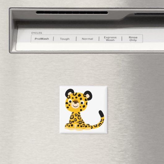 Cute Friendly Cartoon Jaguar Magneet (Insitu (Vaatwasser))