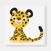 Cute Friendly Cartoon Jaguar Magneet (Voorkant)