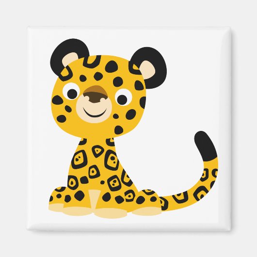 Cute Friendly Cartoon Jaguar Magneet (Voorkant)