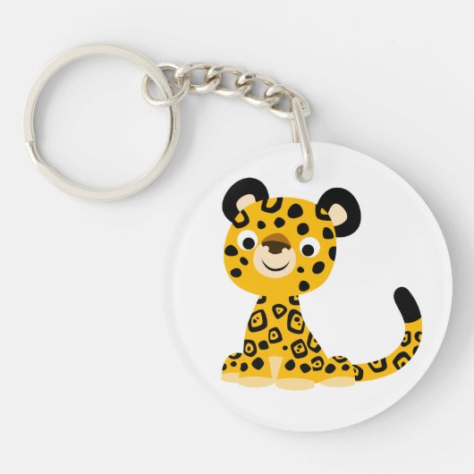 Cute Friendly Cartoon Jaguar Sleutelhanger (Voorkant)