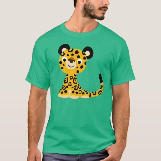 Cute Friendly Cartoon Jaguar T-Shirt (Voorkant)