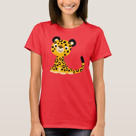 Cute Friendly Cartoon Jaguar Women T-Shirt (Voorkant)