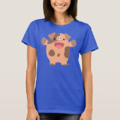 Cute Friendly Cartoon Pig Women T shirt (Voorkant)